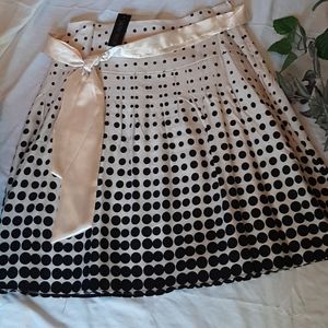 Polka-dot Drop-waist Skirt w/ Satin Bow